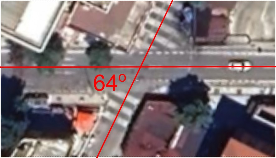 Top-down view of the 3D rendered intersection